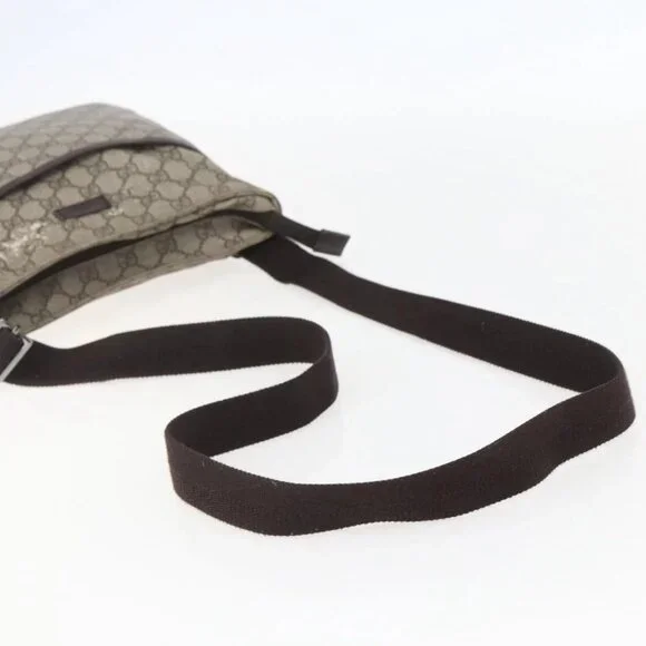 GUCCI GG Supreme Shoulder Bag PVC Beige Silver Auth 151520 - Picture 8 of 16